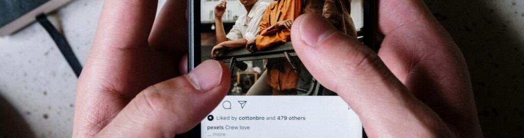 In this image there's a person using instagram, and we use this image to show how important instagram engagement is.