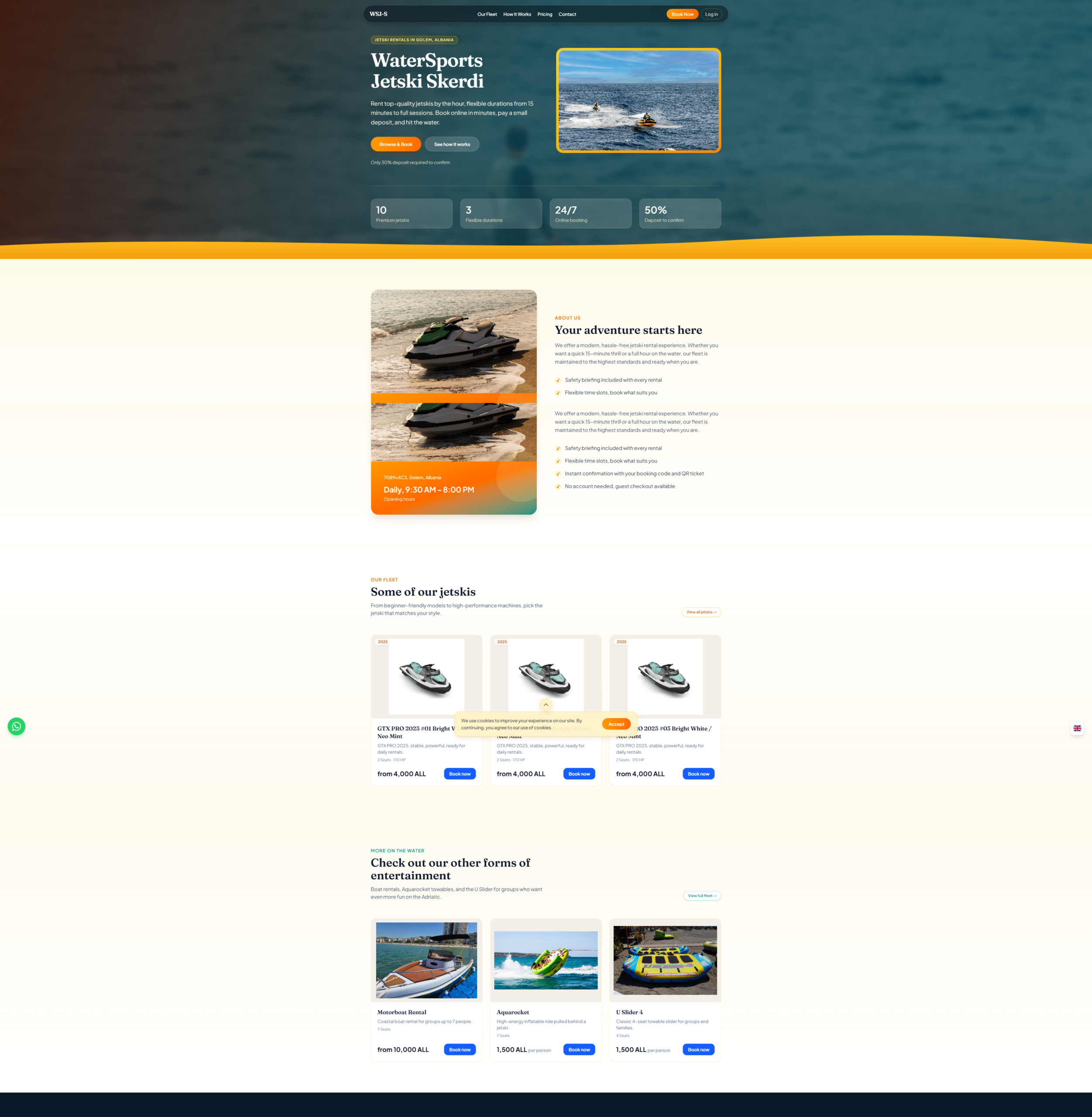 SkerdiWaterSports Booking Engine